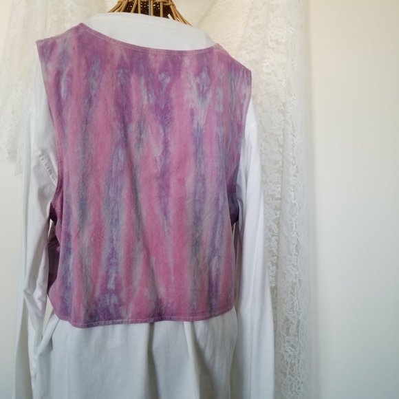 Vintage Tie Dye Purple & Pink Vest - Picture 13 of 15